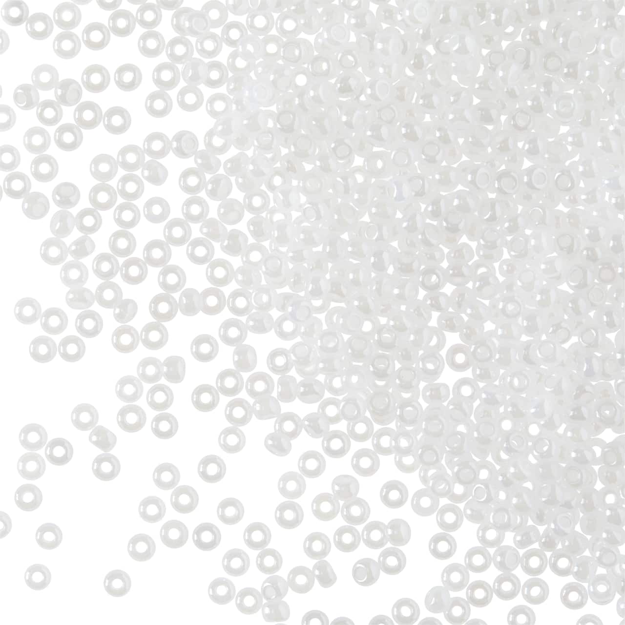 12 Pack: John Bead White Pearl Czech Glass Seed Beads, 11/0